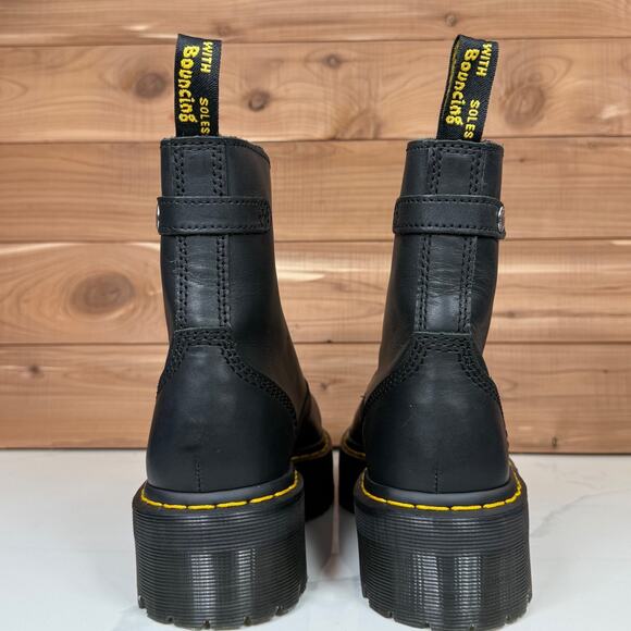 Dr Martens Women's Jetta Zipped Sendal Leather Platform Boots Black size 9 - Picture 2 of 15